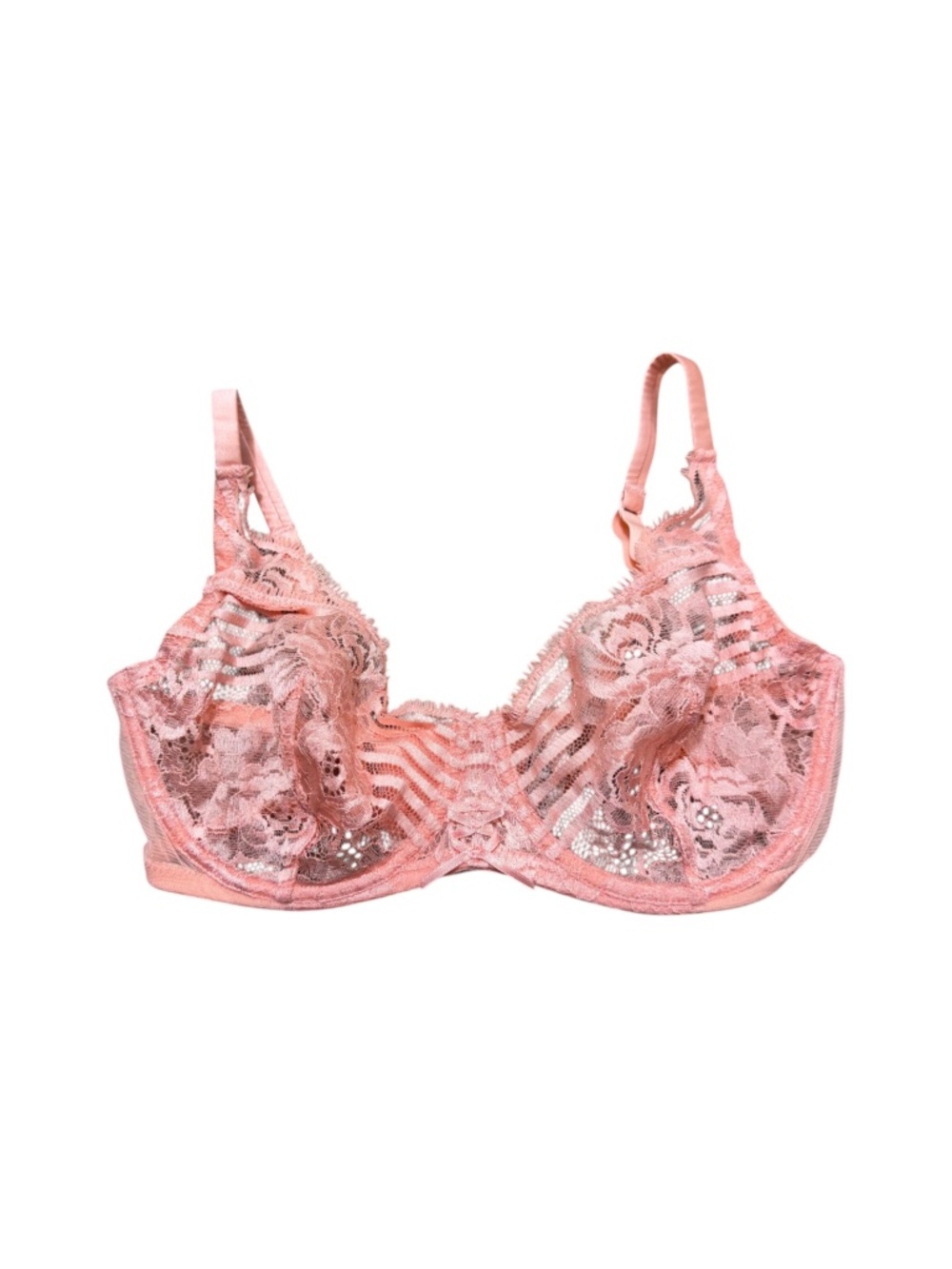 MALIZIA LA PERLA NWT Pink Lace Underwire Bra 34C Sheer Peach